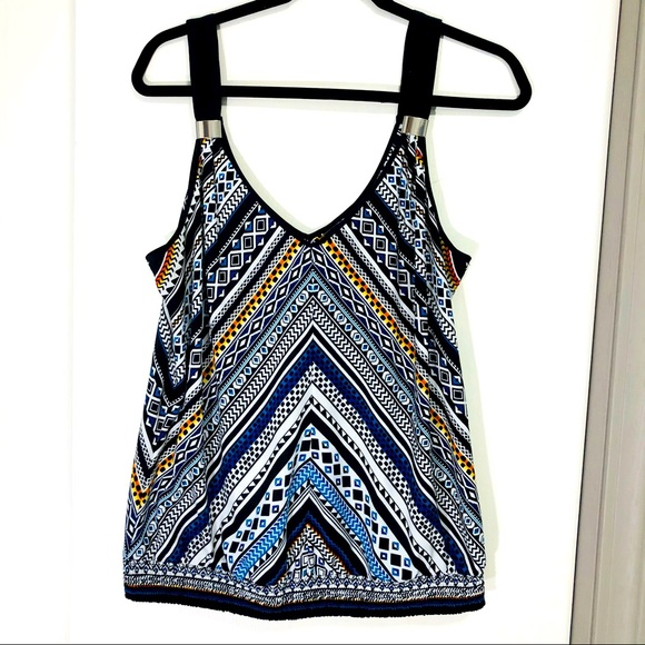 WHITE HOUSE BLACK MARKET SLEEVELESS TRIBAL-PATTERN TANK XL - Picture 2 of 8